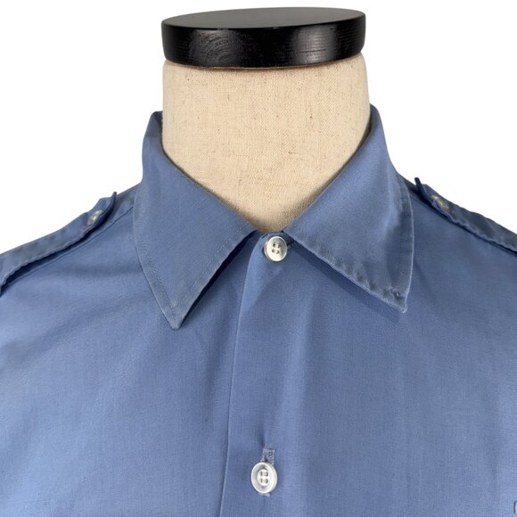 Vintage South Euclid Fire Department 60's Short Sleeve Button Shirt XL Blue - Picture 9 of 10